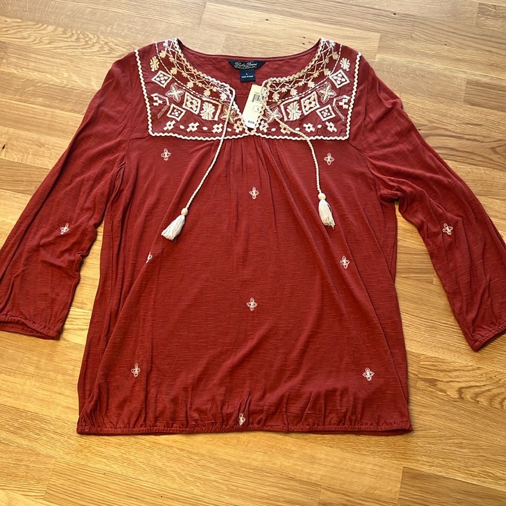 NWT Lucky Brand Boho blouse Sz L​